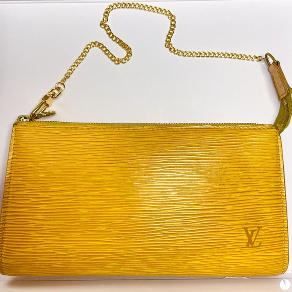 Auc Louis Vuitton Yellow Epi Leather Pochette Clutch Bag - Picture 9 of 11